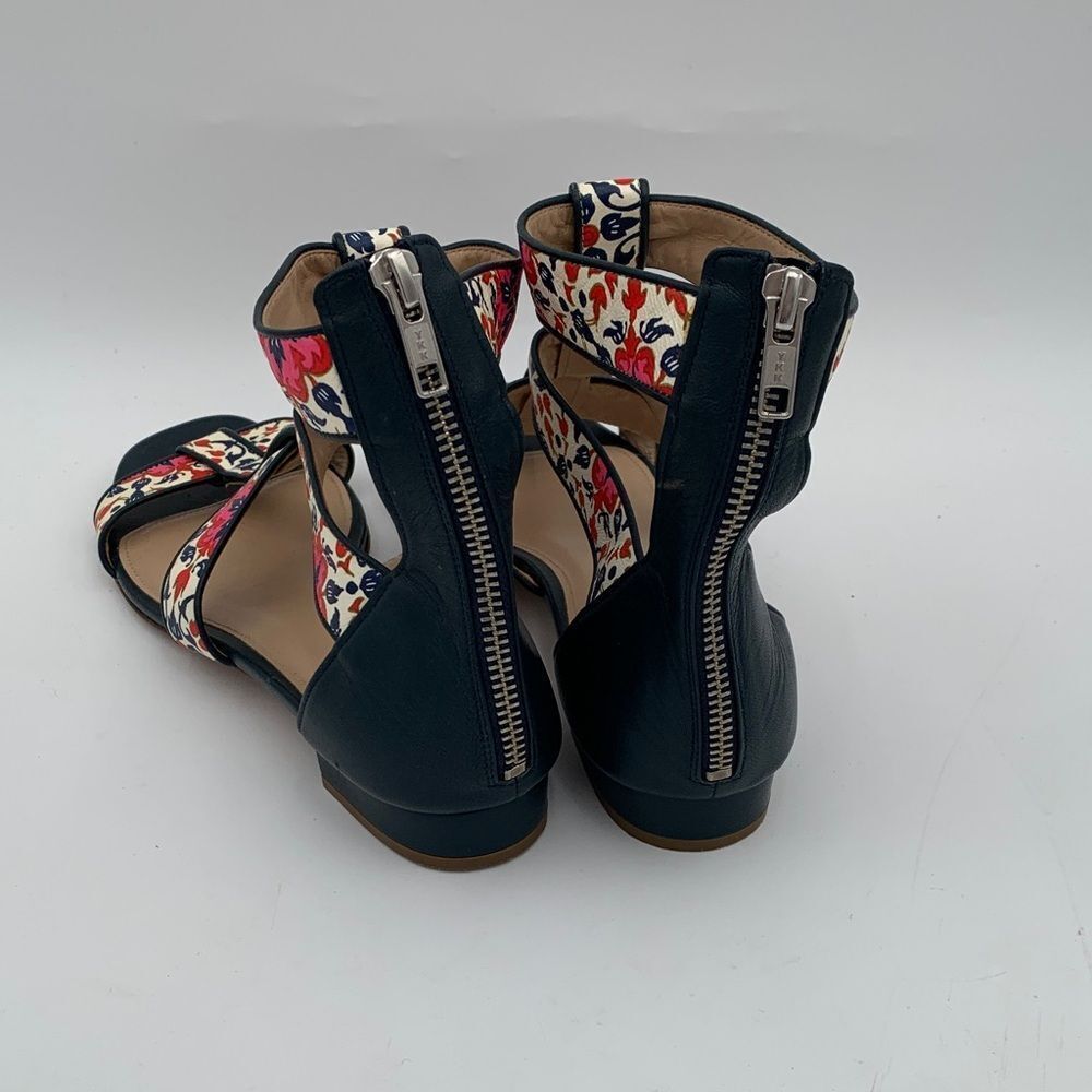 Crew Made in Italy Floral Gladiator Sandals Multicolor Leather Womens Size 9 - Picture 5 of 12